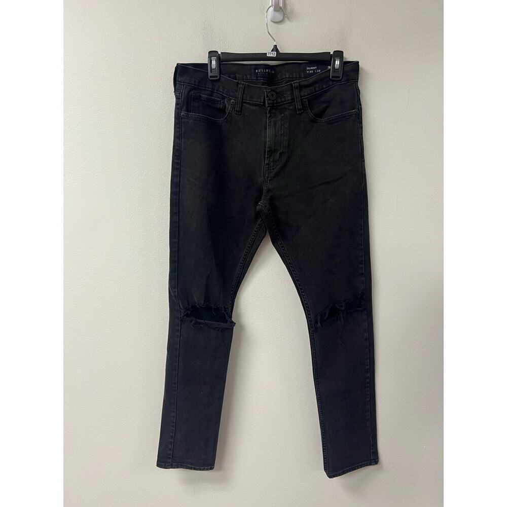 Bullhead Denim Co Dark Gray Ripped Skinny Jeans 32W 32L